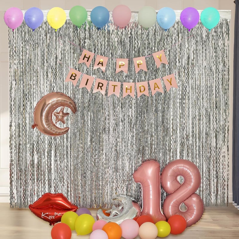 KEEUH 4 Pack 3.3x6.6ft Silver Foil Fringe Backdrop - Wavy Metallic Tinsel Foil Curtains Photo Booth Backdrop for Birthday Wedding Holiday | Silver Streamers Celebration Bachelorette Party Decorations - Image 5